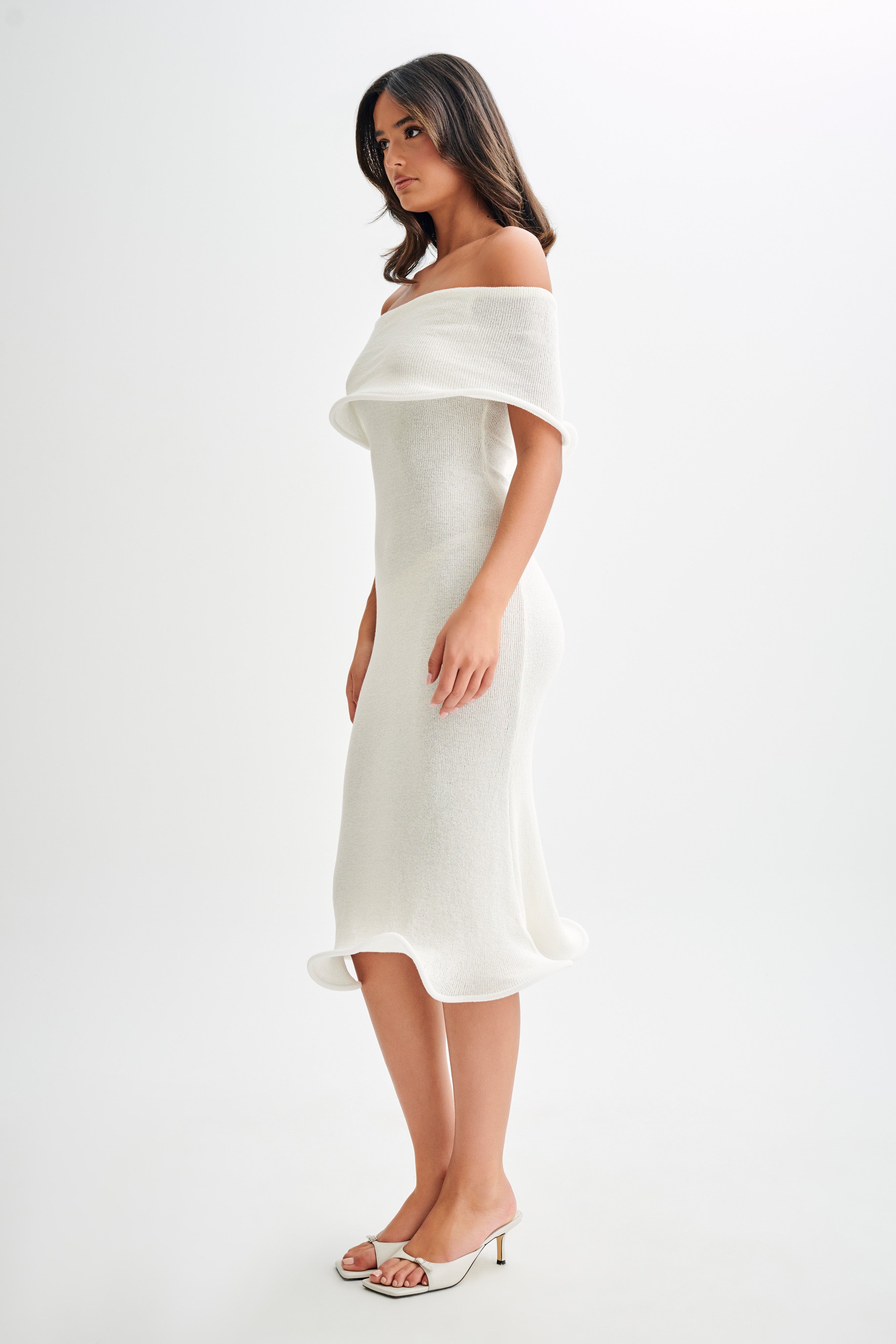 Seraphina Knit Midi – Ivory Wave