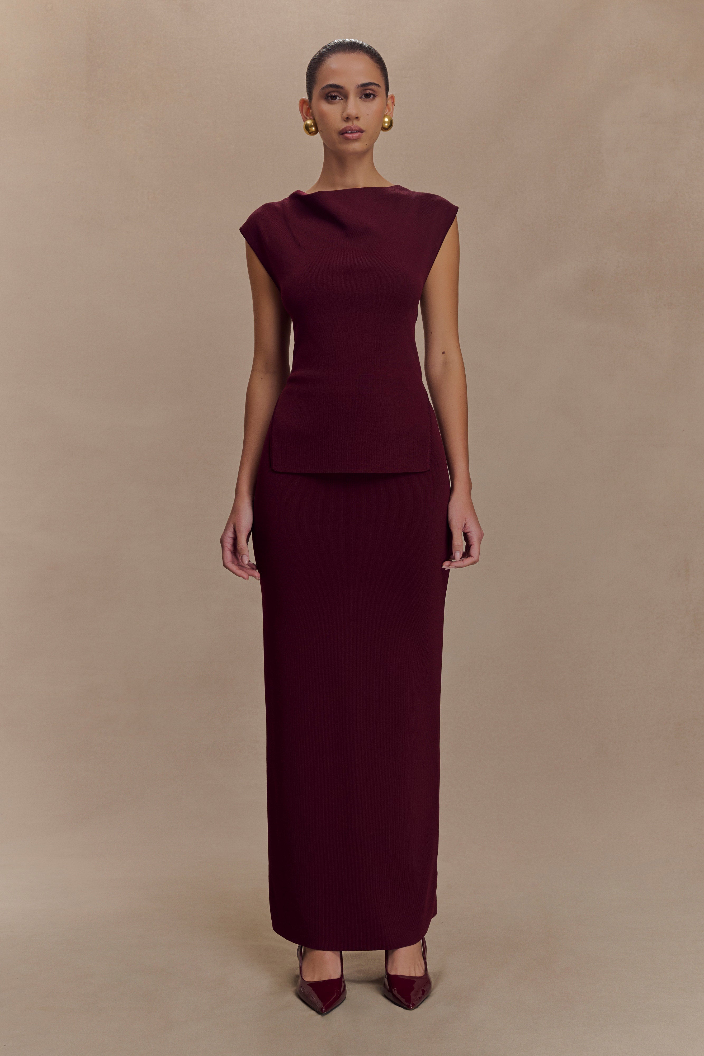 Francisca Knit Top – Merlot Ease