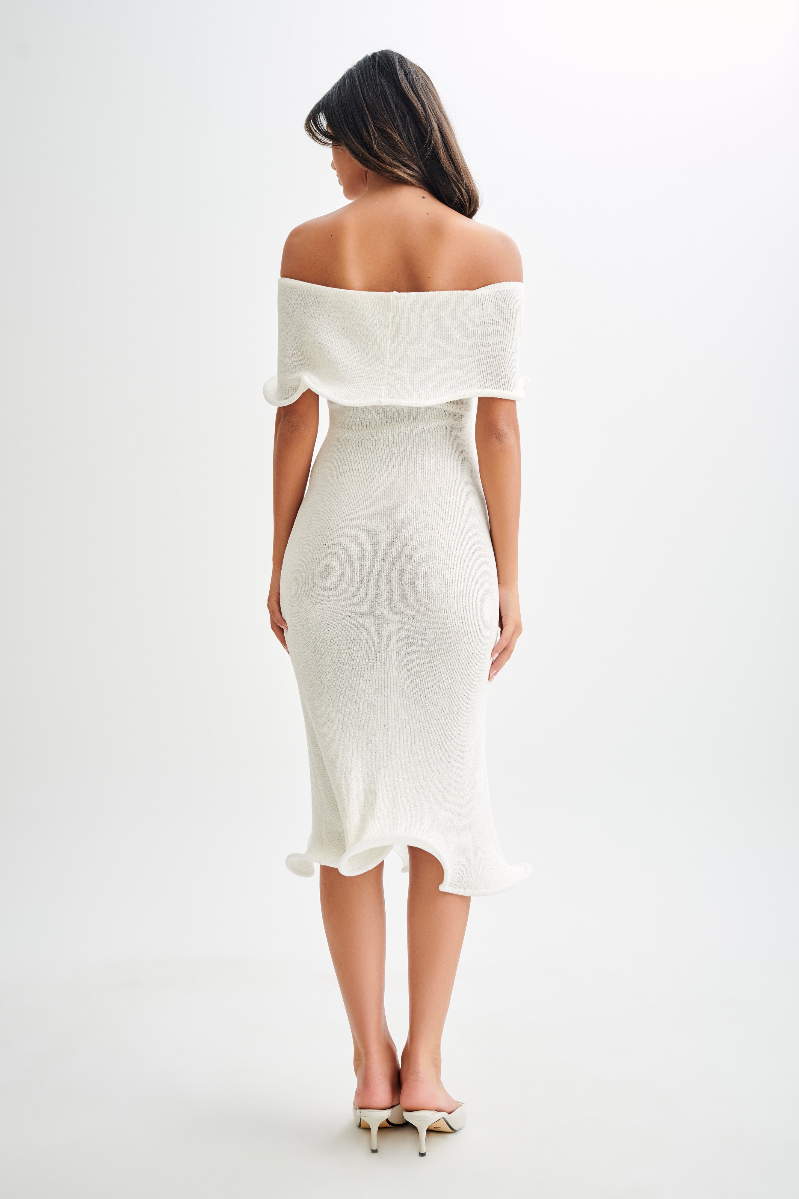 Seraphina Knit Midi – Ivory Wave