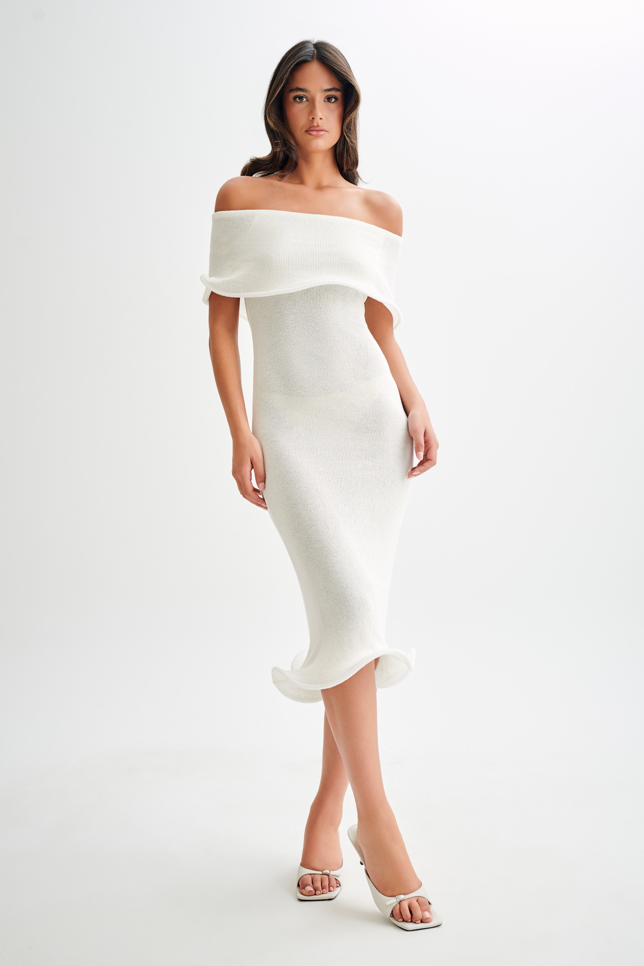 Seraphina Knit Midi – Ivory Wave