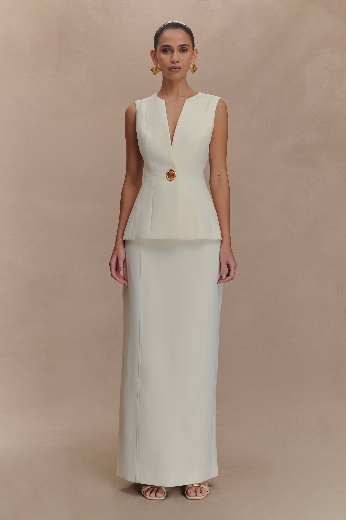 Angelie Suit Vest – Ivory Precision