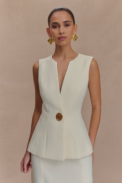 Angelie Suit Vest – Ivory Precision