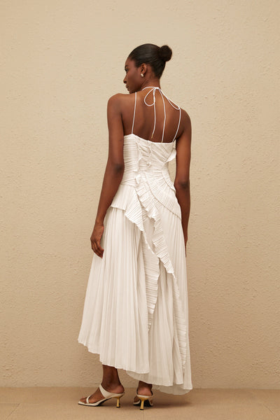 ÉTOILE HALTER DRESS – SCULPTED WHITES