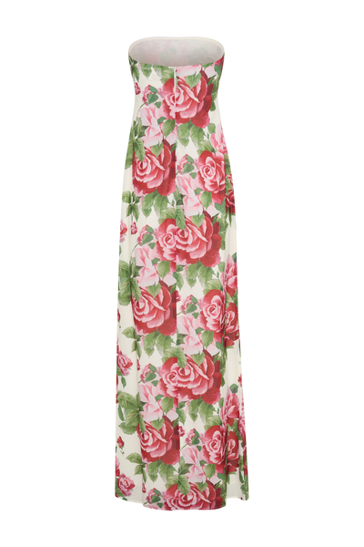 Sierra Strapless Maxi – Rose Drift