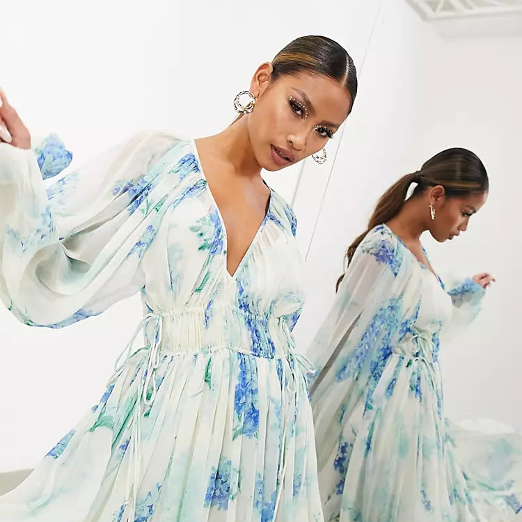 AZALEA BLOOM DRESS – SOFT SKY