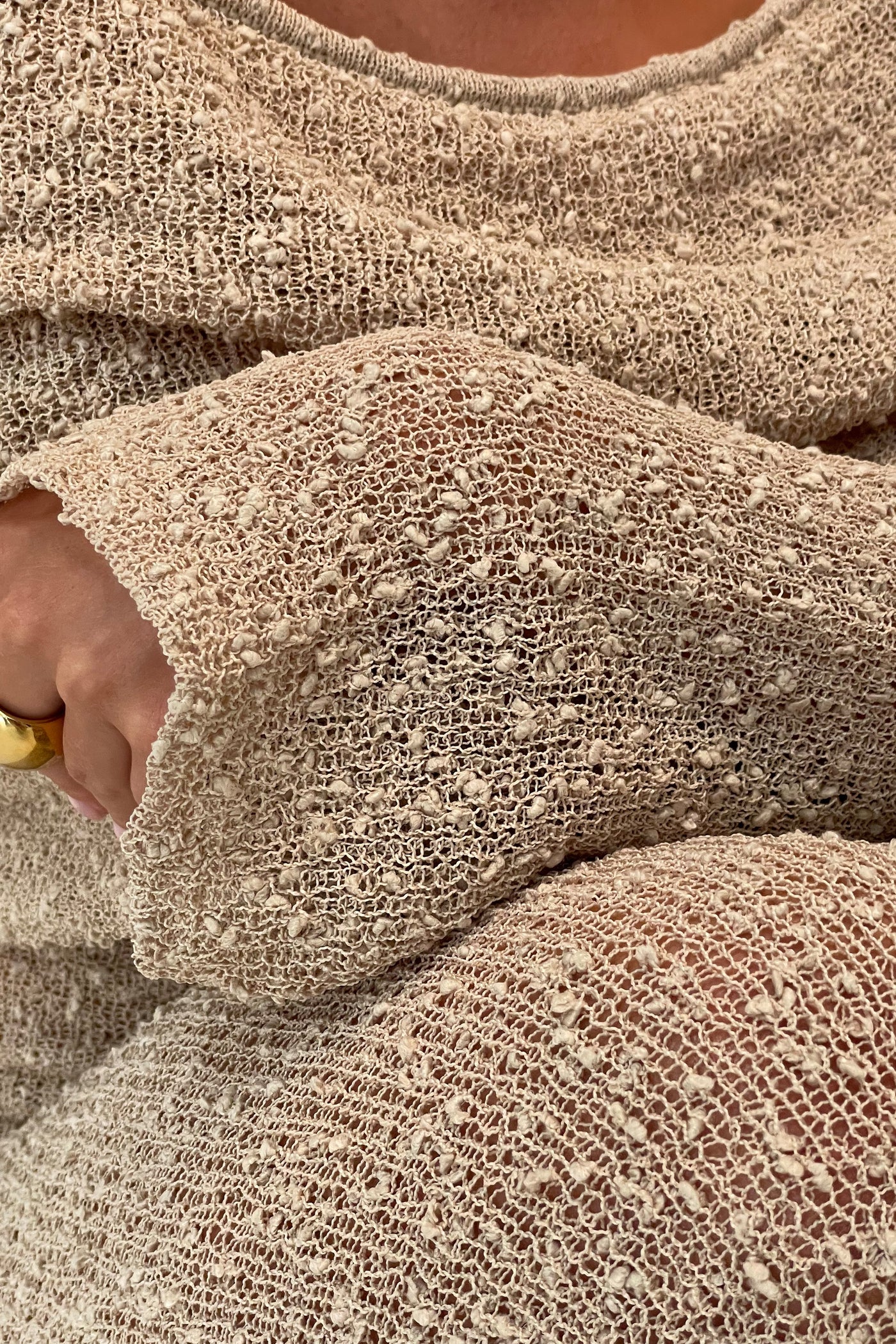 Elowen Bouclé Maxi – Wheat Glow