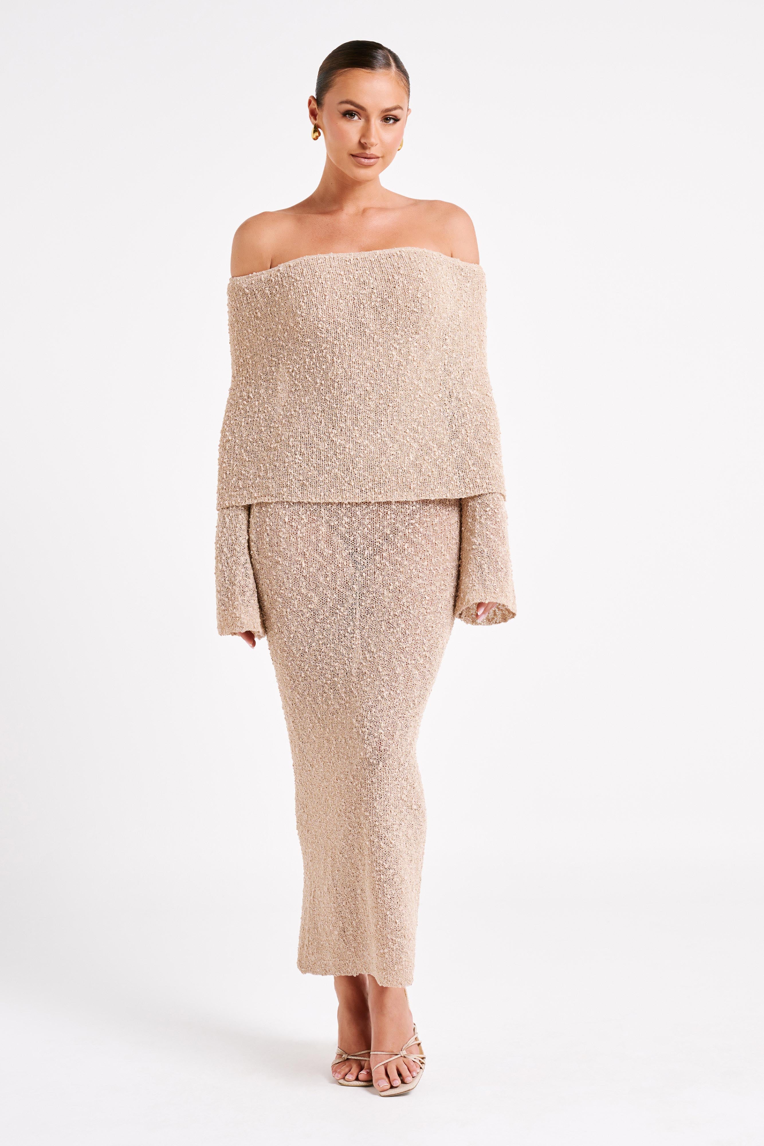 Elowen Bouclé Maxi – Wheat Glow