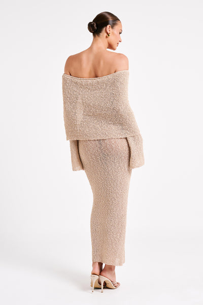 Elowen Bouclé Maxi – Wheat Glow