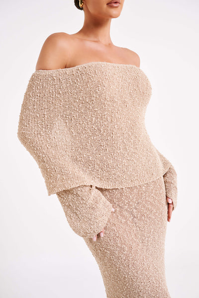 Elowen Bouclé Maxi – Wheat Glow