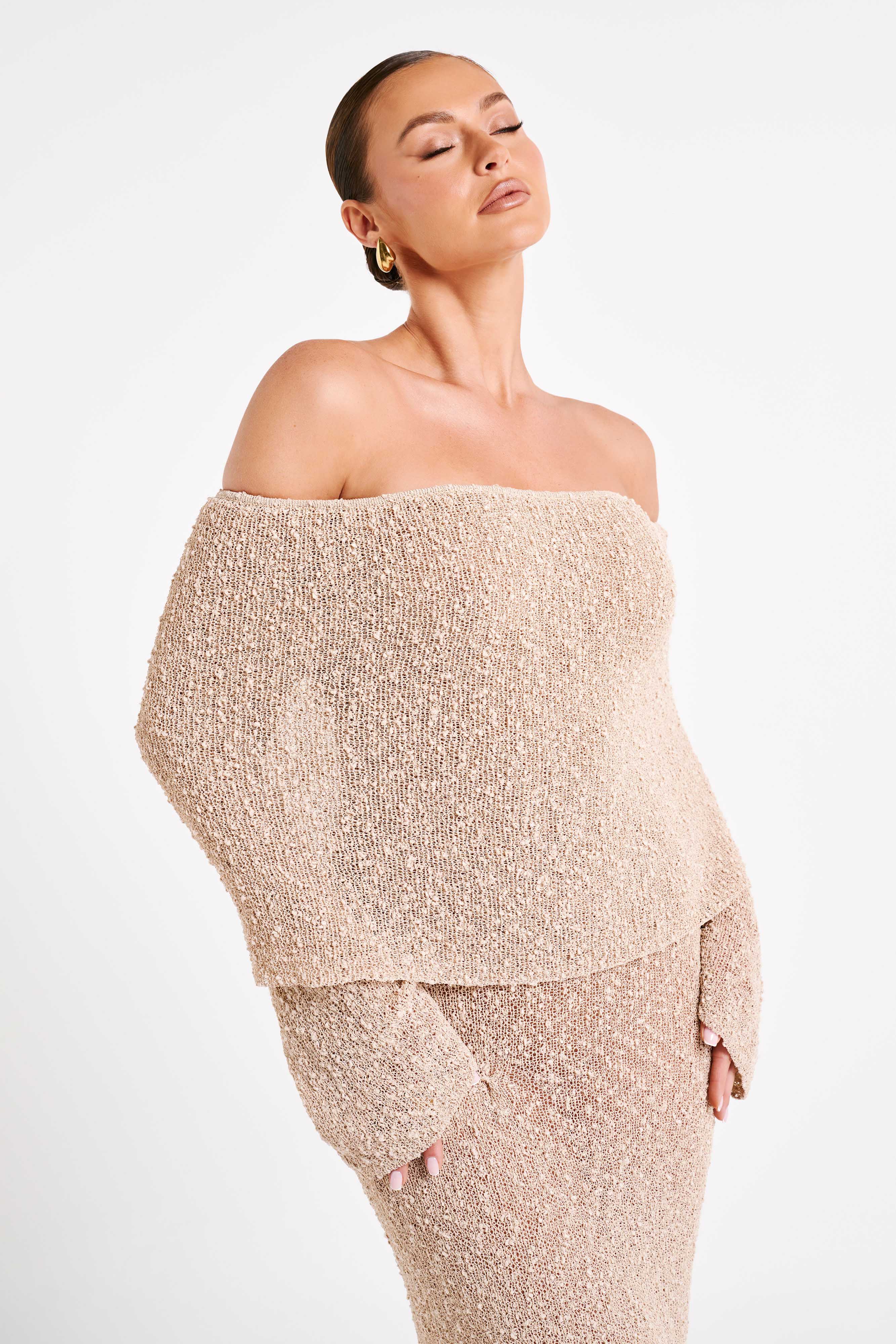 Elowen Bouclé Maxi – Wheat Glow