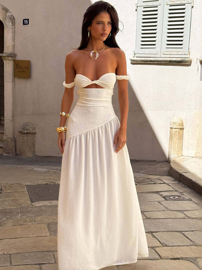 AURELIA OFF-SHOULDER DRESS – SUN-KISSED ELEGANCE