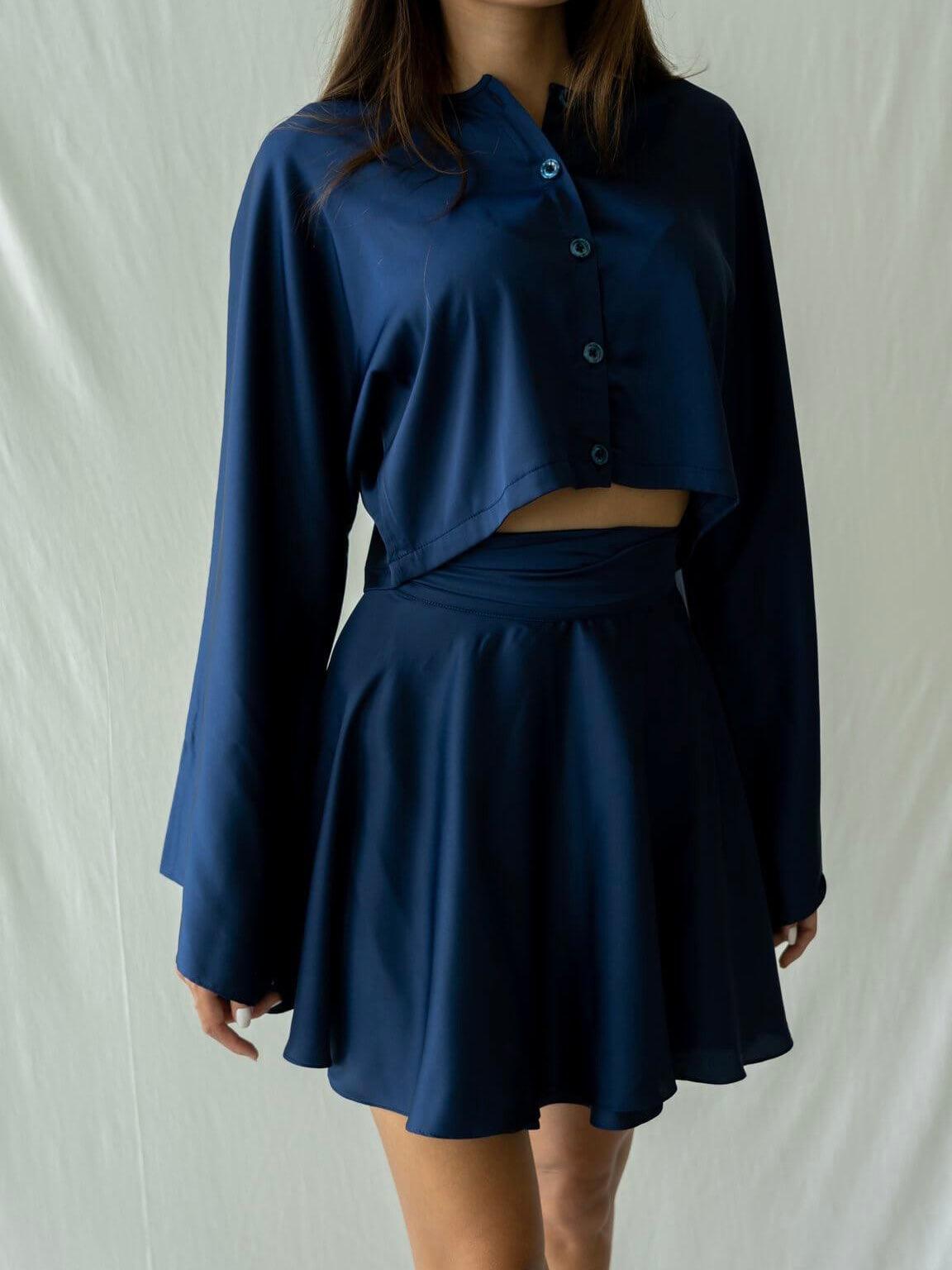 Veloura Mini Skirt – Satin Allure