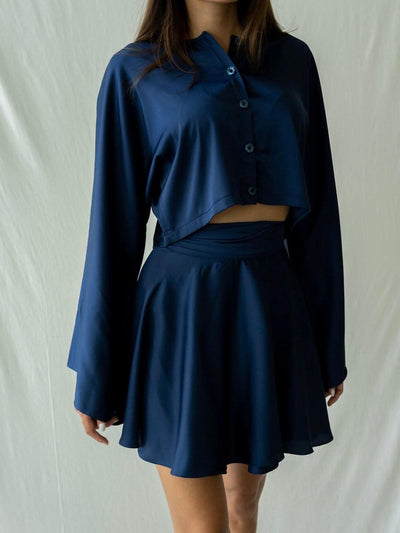 Veloura Mini Skirt – Satin Allure