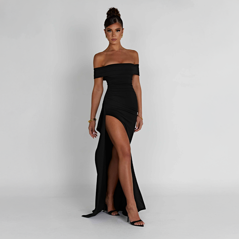 LIVA CONTRAST DRESS – STRIKING ELEGANCE